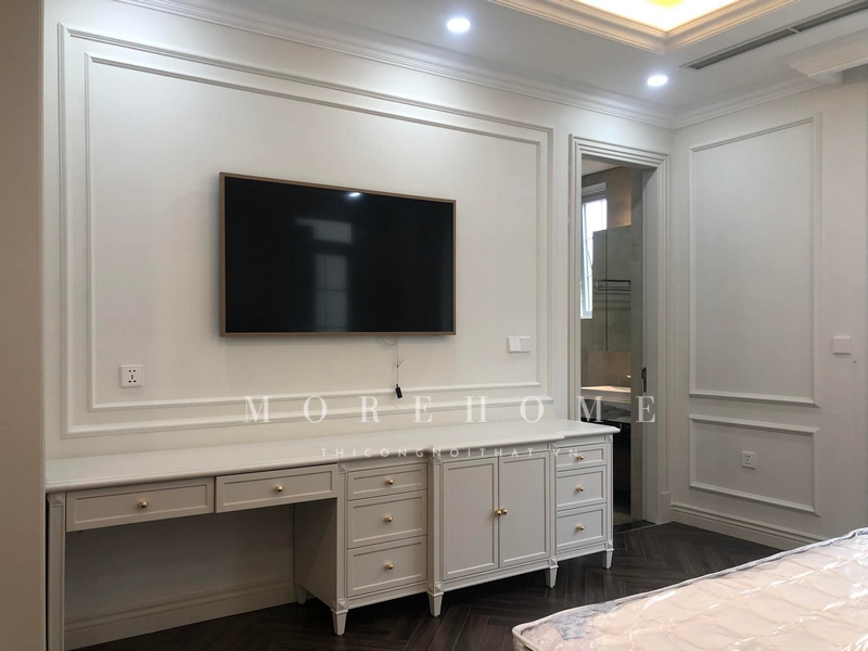 Thi công nội thất phòng ngủ tiện nghi, hỗ trợ tốt cho sử dụng của gia chủ không gian gọn gàng thẩm mỹ cao